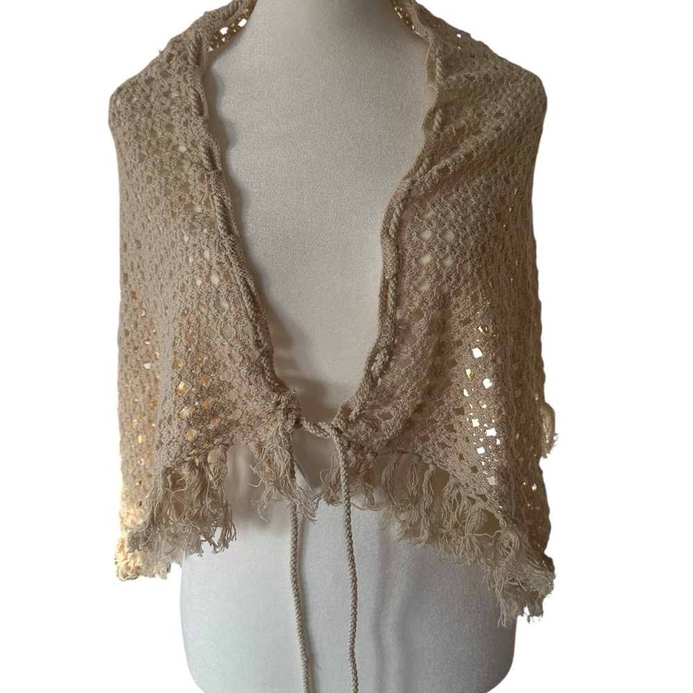 Chic Crochet Tan Shawl